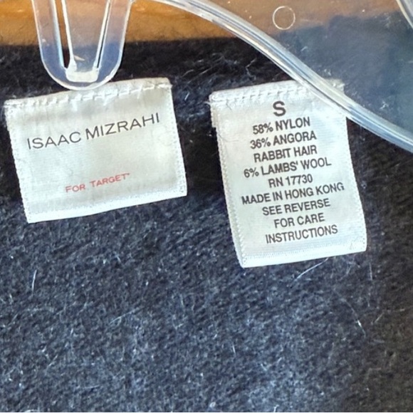 Isaac Mizrahi Black Rabbit/Lamb Wool Zip-Up Hoodie Small - Picture 2 of 4
